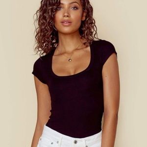 Planet Blue Scoop Neck Fitted Tee